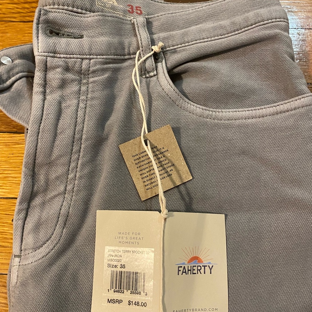 Faherty Mens Jeans. 5 Pocket Stretch Terry Pants